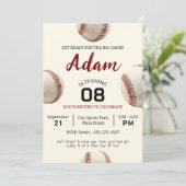 ヴィンテージ野球誕生日お祝い 招待状 (スタンド正面)