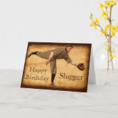 ヴィンテージ野球誕生日カード パーソナライズされた カード (黄色い花)