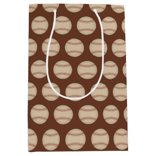 ヴィンテージ野球誕生日クリスマス抱き枕 ミディアムペーパーバッグ (正面)