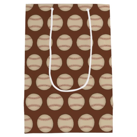 ヴィンテージ野球誕生日クリスマス抱き枕 ミディアムペーパーバッグ (裏面)