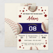 ヴィンテージ野球誕生祝い 招待状 (正面/裏面)