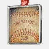 ヴィンテージ野球赤編 メタルオーナメント (左)