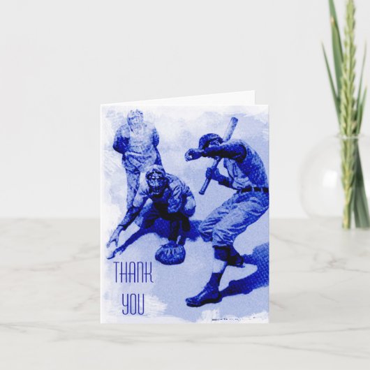 ヴィンテージ野球選手お礼ノートカード サンキューカード (正面)