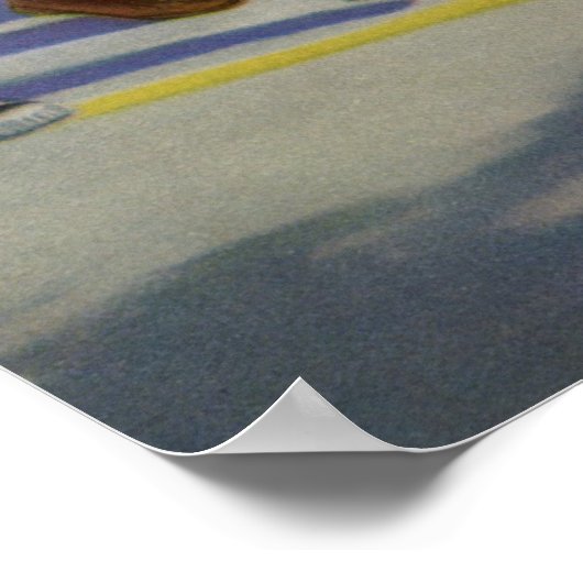 ヴィンテージ野球選手と警察交叉ガード ポスター (角)