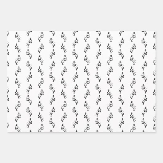 ヴィンテージ野球選手のアートパターンカスタムの色 ラッピングペーパーシート (正面2)