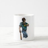 ヴィンテージ野球選手レトロスポーツのアートワーク コーヒーマグカップ (中央)