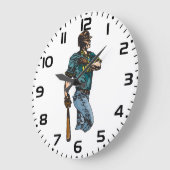 ヴィンテージ野球選手レトロスポーツのアートワーク ラージ壁時計 (傾斜)