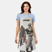 ヴィンテージ野球選手 エプロン (着用した状態)