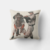 ヴィンテージ野球選手 クッション (裏面)