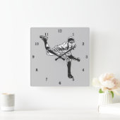 ヴィンテージ野球選手 スクエア壁時計 (ホーム)