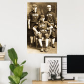 ヴィンテージ野球選手 ポスター (ホームオフィス)