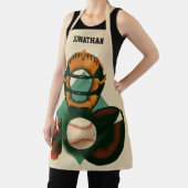 ヴィンテージ野球選手、ミット付き捕手 エプロン (インサイチュ)