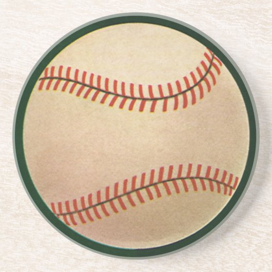 ヴィンテージ野球選手、ミット付き捕手 コースター (正面)