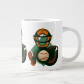 ヴィンテージ野球選手、ミット付き捕手 ジャンボコーヒーマグカップ (右)