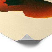 ヴィンテージ野球選手、ミット付き捕手 ポスター (角)