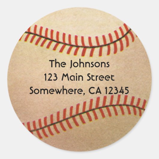 ヴィンテージ野球選手、ミット付き捕手 ラウンドシール (正面)