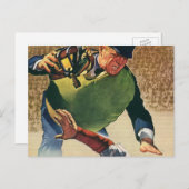 ヴィンテージ野球選手、審判 ポストカード (正面/裏面)