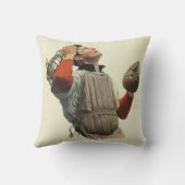 ヴィンテージ野球選手、捕手ルックアップ クッション (裏面)