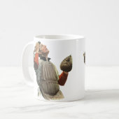 ヴィンテージ野球選手、捕手ルックアップ コーヒーマグカップ (正面左)