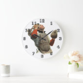 ヴィンテージ野球選手、捕手ルックアップ ラージ壁時計 (ホーム)