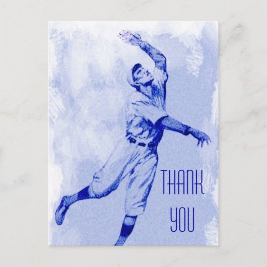 ヴィンテージ野球野手サンキューハガキ ポストカード (正面)