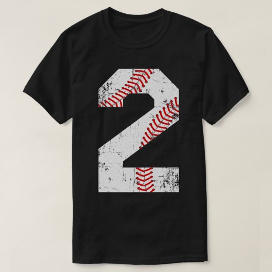 ヴィンテージ野球2ジャージーナンバープレミアム Tシャツ (デザイン正面)