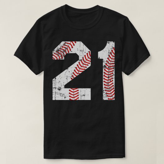 ヴィンテージ野球21ジャージーナンバープレミアム Tシャツ (デザイン正面)