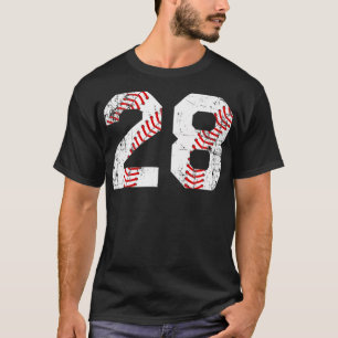 ヴィンテージ野球28ジャージーナンバープレミアム  Tシャツ