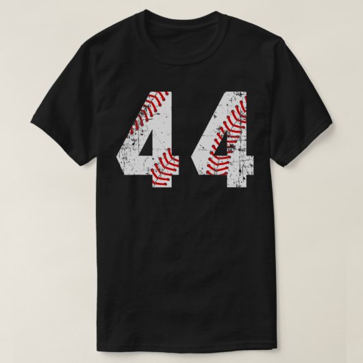 ヴィンテージ野球44ジャージー番号 Tシャツ (デザイン正面)