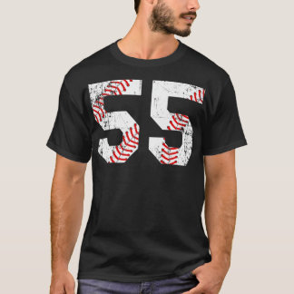 ヴィンテージ野球55ジャージーナンバープレミアム Tシャツ