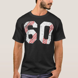 ヴィンテージ野球60ジャージー番号 Tシャツ