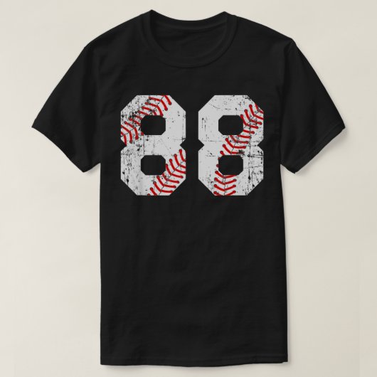 ヴィンテージ野球88ジャージー番号 Tシャツ (デザイン正面)