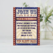 ヴィンテージ野球 バー ミッツヴァ ご招待 招待状 (スタンド正面)