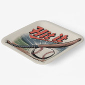 ヴィンテージ野球「ヒット」レトロスポーツ ペーパープレート (傾斜あり)