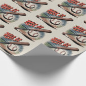 ヴィンテージ野球「ヒット」レトロスポーツ ラッピングペーパー (角)