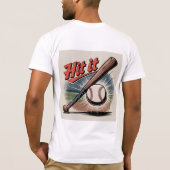 ヴィンテージ野球「ヒット」レトロスポーツ Tシャツ (裏面)