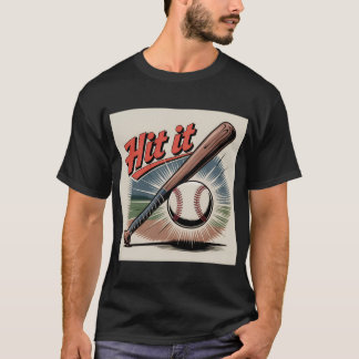 ヴィンテージ野球「ヒット」レトロスポーツ Tシャツ
