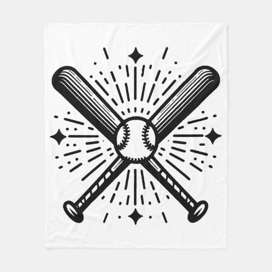 ヴィンテージ野球 フリースブランケット (正面)