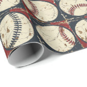 ヴィンテージ野球 ラッピングペーパー (ロールコーナー)