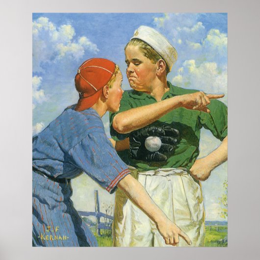 ヴィンテージ野球、子ども、男遊の子のスポーツ ポスター (正面)