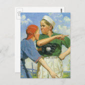 ヴィンテージ野球、子ども、男遊の子のスポーツ ポストカード (正面/裏面)