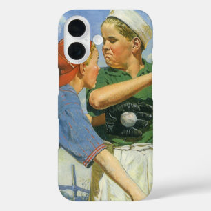 ヴィンテージ野球、子供、少年スポーツ iPhone 16ケース