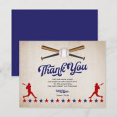 ヴィンテージ野球、男の赤ちゃんシャワーサンキューカード サンキューカード (正面/裏面)