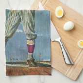 ヴィンテージ野球・野球の投手 キッチンタオル (四つ折り)