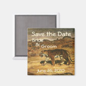 ヴィンテージ野生の動物の虎は、日付を保存する！ マグネット (正面/裏面)