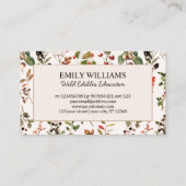 ヴィンテージ野生の果実と果実の植物林 名刺 (裏面)