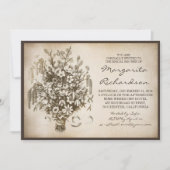 ヴィンテージ野生の花ブライダルシャワー招待状 招待状 (正面)