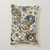 ヴィンテージ野生動植物の紋様白 アクセントクッション (裏面(縦))