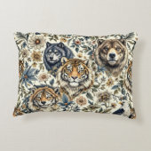 ヴィンテージ野生動植物の紋様白 アクセントクッション (裏面)