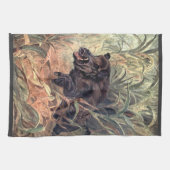 ヴィンテージ野生動物インディアンイノシシ キッチンタオル (横)